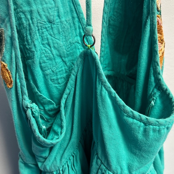 Free People Turquoise Dress with Floral Details - Picture 7 of 10